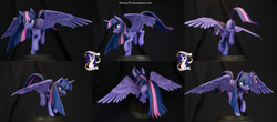 Size: 2560x1122 | Tagged: safe, artist:shuxer59, twilight sparkle, alicorn, pony, g4, irl, photo, sculpture, solo, spread wings, traditional art, twilight sparkle (alicorn), wings