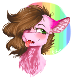 Size: 768x768 | Tagged: safe, artist:akiiichaos, oc, oc only, oc:shiro, pony, bust, female, mare, portrait, simple background, solo, tongue out, transparent background