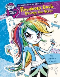 Size: 1020x1320 | Tagged: safe, rainbow dash, canterlot high stories, equestria girls, g4, my little pony equestria girls: better together, my little pony: equestria girls: canterlot high stories: rainbow dash brings the blitz, arden hayes, book, eqg promo pose set, female, solo