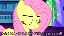 Size: 1280x720 | Tagged: safe, edit, edited screencap, screencap, fluttershy, pegasus, pony, g4, scare master, culture, eyes closed, female, i see you're a man of culture as well, mare, meme, ponified meme, solo
