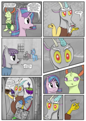 Size: 1280x1811 | Tagged: safe, artist:hurakano, discord, maud pie, starlight glimmer, thorax, trixie, changedling, changeling, g4, my little pony: the movie, comic, king thorax