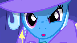 Size: 959x540 | Tagged: safe, screencap, trixie, pony, unicorn, boast busters, g4, :o, female, looking at you, open mouth, solo