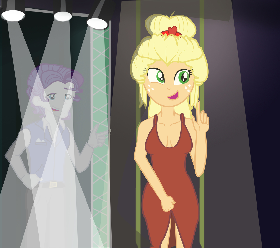 #1699190 - safe, artist:urhangrzerg, applejack, rarity, equestria girls ...