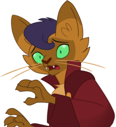Size: 4479x4907 | Tagged: safe, artist:ejlightning007arts, capper dapperpaws, abyssinian, cat, anthro, g4, my little pony: the movie, absurd resolution, chest fluff, clothes, male, open mouth, reaction, simple background, solo, transparent background, vector