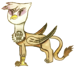 Size: 785x704 | Tagged: safe, artist:antique1899, editor:binkyt11, gilda, griffon, villains of equestria collab, g4, >:c, antagonist, female, frown, simple background, solo, traditional art, transparent background