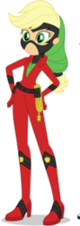 Size: 101x283 | Tagged: safe, applejack, mistress marevelous, equestria girls, equestria girls specials, g4, my little pony equestria girls: movie magic, clothes, costume, female, hand on hip, high heels, mask, power ponies, shoes, simple background, solo, superhero, transparent background