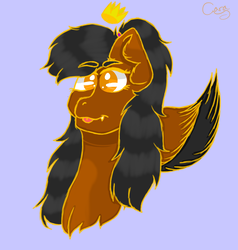 Size: 5900x6200 | Tagged: safe, artist:caramelsketch, oc, oc only, oc:caramel sketch, pegasus, pony, absurd resolution, bust, colored sketch, cute, mlem, portrait, silly, solo, tongue out