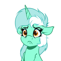 Size: 1024x1024 | Tagged: safe, artist:witchtaunter, lyra heartstrings, pony, unicorn, g4, :c, female, floppy ears, frown, lyra is not amused, mare, simple background, sitting, solo, transparent background, unamused