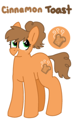 Size: 800x1280 | Tagged: safe, artist:sandwichbuns, oc, oc only, oc:cinnamon toast, earth pony, pony, female, freckles, magical gay spawn, mare, offspring, parent:big macintosh, parent:cheese sandwich, parents:mac n cheese, simple background, solo, transparent background