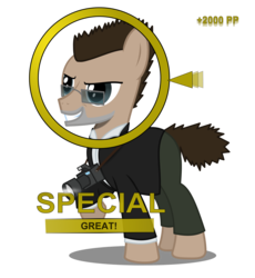 Size: 3127x3402 | Tagged: safe, artist:bronyvagineer, pony, dead rising, frank west, high res, ponified, simple background, solo, transparent background