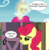 Size: 1280x1296 | Tagged: safe, edit, edited screencap, screencap, applejack, pinkie pie, strawberry sunrise, pegasus, pony, g4, honest apple, the maud couple, appleghost, floating head, hallucination, meme, pony that's my pony, speech bubble, strawberry savage, that's my pony, that's my x