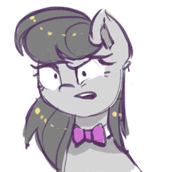 Size: 1000x1000 | Tagged: safe, artist:xjenn9, derpibooru exclusive, octavia melody, earth pony, pony, g4, annoyed, bowtie, bust, female, mare, reaction image, simple background, solo, white background