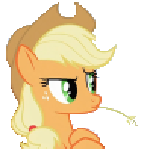 Size: 141x149 | Tagged: artist needed, safe, applejack, g4, female, simple background, solo, white background