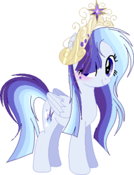 Size: 366x479 | Tagged: safe, artist:6-fingers-lover, oc, oc only, oc:smooth blue, pegasus, pony, base used, crown, female, jewelry, magical lesbian spawn, mare, offspring, parent:rainbow dash, parent:twilight sparkle, parents:twidash, regalia, simple background, solo, transparent background