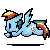Size: 50x50 | Tagged: artist needed, safe, rainbow dash, pony, g4, animated, female, gif, pixel art, simple background, solo, transparent background