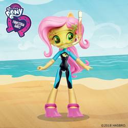 Size: 960x960 | Tagged: safe, fluttershy, equestria girls, equestria girls series, g4, official, clothes, doll, equestria girls logo, equestria girls minis, female, solo, swimsuit, toy