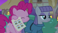 Size: 1920x1080 | Tagged: safe, screencap, maud pie, pinkie pie, g4, the maud couple, sticker