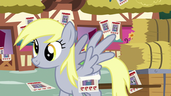 Size: 1920x1080 | Tagged: safe, screencap, derpy hooves, maud pie, g4, the maud couple, poster