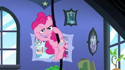 Size: 1920x1080 | Tagged: safe, screencap, pinkie pie, trixie, g4, the maud couple, looking at you, rope, starlight's room