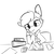 Size: 1650x1650 | Tagged: safe, artist:tjpones, oc, oc only, oc:tjpones, earth pony, pony, calculator, clothes, ear piercing, earring, glasses, grayscale, horse taxes, jewelry, male, monochrome, necktie, piercing, simple background, sitting, solo, stallion, taxes, white background