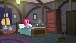 Size: 1920x1080 | Tagged: safe, screencap, pinkie pie, g4, the maud couple, bed, pie family home