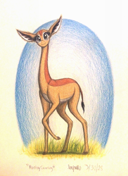Size: 1080x1484 | Tagged: safe, artist:thefriendlyelephant, oc, oc:nuk, antelope, gerenuk, animal in mlp form, traditional art