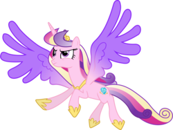 Size: 5700x4280 | Tagged: safe, artist:90sigma, princess cadance, alicorn, pony, a canterlot wedding, g4, absurd resolution, colored wings, female, flying, gradient wings, mare, serious, serious face, simple background, solo, spread wings, transparent background, vector, wings