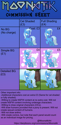 Size: 3116x6340 | Tagged: safe, artist:moonatik, trixie, pony, derpibooru, g4, abstract background, commission info, female, meta, solo, text, tree