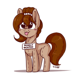 Size: 1280x1280 | Tagged: safe, artist:dsp2003, oc, oc only, oc:brownie bun, earth pony, original species, plush pony, pony, :p, accurate, blush sticker, blushing, cute, dsp2003 is trying to murder us, female, mare, sign, signature, silly, simple background, solo, text, tongue out, transparent background, weapons-grade cute
