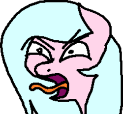Size: 434x403 | Tagged: safe, artist:paintanon, oc, oc only, oc:candy shit, pony, angry, reeee, simple background, solo, tongue out, transparent background
