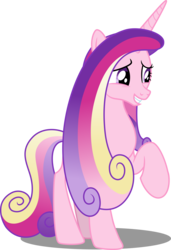 Size: 6491x9490 | Tagged: safe, artist:decprincess, edit, editor:slayerbvc, vector edit, princess cadance, alicorn, pony, g4, absurd resolution, accessory-less edit, bare hooves, female, grin, mare, missing accessory, raised hoof, simple background, smiling, solo, transparent background, vector