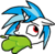 Size: 775x765 | Tagged: safe, artist:paintanon, dj pon-3, vinyl scratch, pony, g4, female, ms paint, simple background, solo, transparent background, vomit, vomiting, wrong eye color