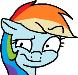 Size: 494x481 | Tagged: safe, artist:paintanon, rainbow dash, pony, g4, bust, disgusted, female, ms paint, simple background, solo, transparent background