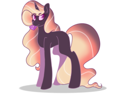 Size: 1024x768 | Tagged: safe, artist:peachjay, oc, oc only, pony, unicorn, female, magical lesbian spawn, mare, offspring, parent:nightmare rarity, parent:princess cadance, simple background, solo, transparent background