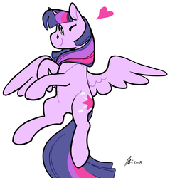 Size: 1146x1200 | Tagged: safe, artist:rwl, twilight sparkle, alicorn, pony, g4, heart, looking at you, one eye closed, solo, twilight sparkle (alicorn)