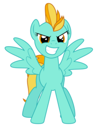 Size: 6213x8230 | Tagged: safe, artist:kiowa213, lightning dust, pony, g4, absurd resolution, female, simple background, smiling, smirk, solo, spread wings, transparent background, wings