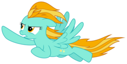 Size: 8277x4213 | Tagged: safe, artist:kiowa213, lightning dust, pony, g4, absurd resolution, determined, female, flying, pose, simple background, solo, transparent background