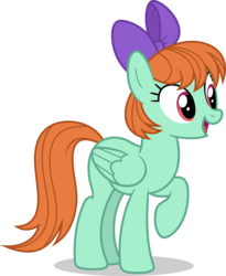 Size: 7000x8533 | Tagged: safe, artist:luckreza8, peppermint goldylinks, pegasus, pony, g4, school daze, .svg available, absurd resolution, background pony, bow, cute, female, friendship student, hair bow, inkscape, mare, name suggestion in the comments, open mouth, peppermint adoralinks, raised hoof, simple background, solo, transparent background, vector