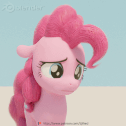 Size: 512x512 | Tagged: safe, artist:therealdjthed, pinkie pie, earth pony, pony, g4, 3d, 3d model, animated, blender, blender cycles, cute, cycles render, daaaaaaaaaaaw, diapinkes, emotional spectrum, female, floppy ears, frown, grin, happy, hnnng, i watch it for the ears, looking down, mare, model:djthed, patreon, patreon logo, sad, simple background, smiling, solo, squee, therealdjthed is trying to murder us, weapons-grade cute