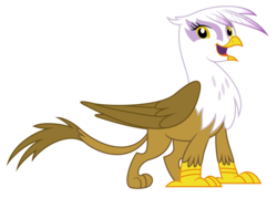 Size: 5590x4000 | Tagged: safe, artist:martinnus1, gilda, griffon, g4, birb, faic, female, happy, looking at you, simple background, smiling, solo, transparent background