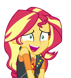 Size: 991x1080 | Tagged: safe, sunset shimmer, equestria girls, equestria girls series, forgotten friendship, g4, cute, female, geode of empathy, open mouth, shimmerbetes, simple background, solo, transparent background
