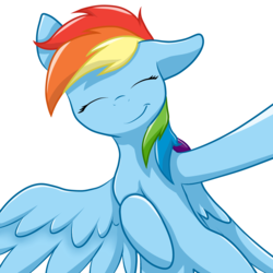 Size: 3000x3000 | Tagged: safe, artist:jellysketch, rainbow dash, pony, g4, eyes closed, female, happy, high res, simple background, smiling, solo, transparent background