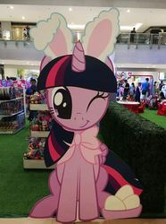 Size: 530x713 | Tagged: safe, twilight sparkle, alicorn, pony, g4, bunny ears, cute, easter, easter egg, egg, holiday, irl, photo, ribbon, solo, twilight sparkle (alicorn)