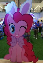 Size: 599x860 | Tagged: safe, pinkie pie, pony, g4, bunny ears, cute, diapinkes, easter, easter egg, holiday, irl, photo, ribbon, solo
