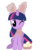 Size: 1500x2018 | Tagged: safe, artist:lonewolf3878, twilight sparkle, alicorn, pony, g4, basket, bow, bunny ears, cute, easter, easter egg, egg (food), female, food, holiday, looking at you, one eye closed, simple background, sitting, smiling, solo, transparent background, twiabetes, twilight sparkle (alicorn), vector, weapons-grade cute, wink