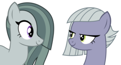 Size: 5534x2991 | Tagged: safe, artist:sketchmcreations, limestone pie, marble pie, pony, g4, the maud couple, duo, female, looking at each other, simple background, sisters, smiling, transparent background, vector