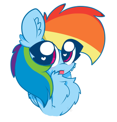 Size: 1976x2048 | Tagged: safe, artist:kittyrosie, rainbow dash, pegasus, pony, g4, blush sticker, blushing, chest fluff, cute, dashabetes, ear fluff, female, fluffy, heart eyes, looking at you, mare, simple background, solo, tongue out, white background, wingding eyes