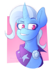 Size: 1024x1365 | Tagged: safe, artist:aphelionmars, trixie, pony, unicorn, g4, female, sketch, smiling, solo