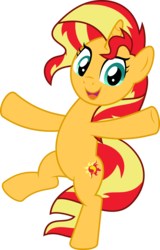 Size: 5055x7875 | Tagged: safe, artist:jhayarr23, sunset shimmer, pony, unicorn, equestria girls, equestria girls specials, g4, mirror magic, absurd resolution, bipedal, cute, female, looking at you, mare, shimmerbetes, simple background, smiling, solo, standing, standing on one leg, transparent background, vector