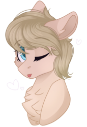 Size: 2048x3000 | Tagged: safe, artist:cinnamontee, oc, oc only, oc:vital sparkle, earth pony, pony, bust, female, high res, mare, one eye closed, portrait, simple background, solo, transparent background, wink